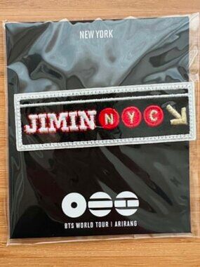 Exclusive BTS Arirang New York NYC Pop Up Embroidered Patch Clip Pin - Jimin